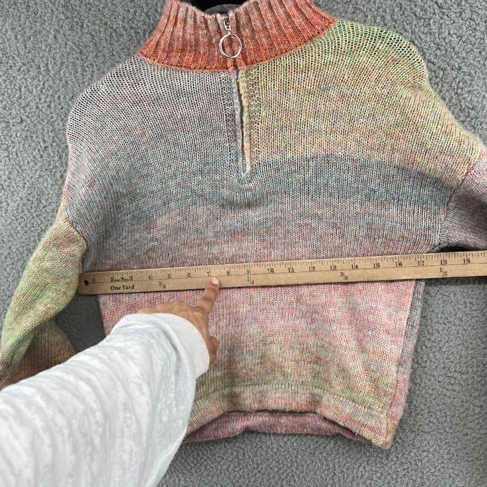 Belle du jour sweater rainbow ombre mock neck quarter zip pullover XS - Picture 6 of 12